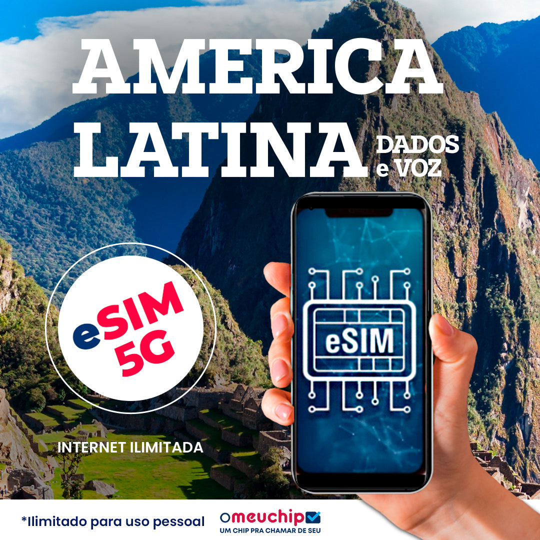 e-SIM América Latina + SEGURO VIAGEM GRÁTIS