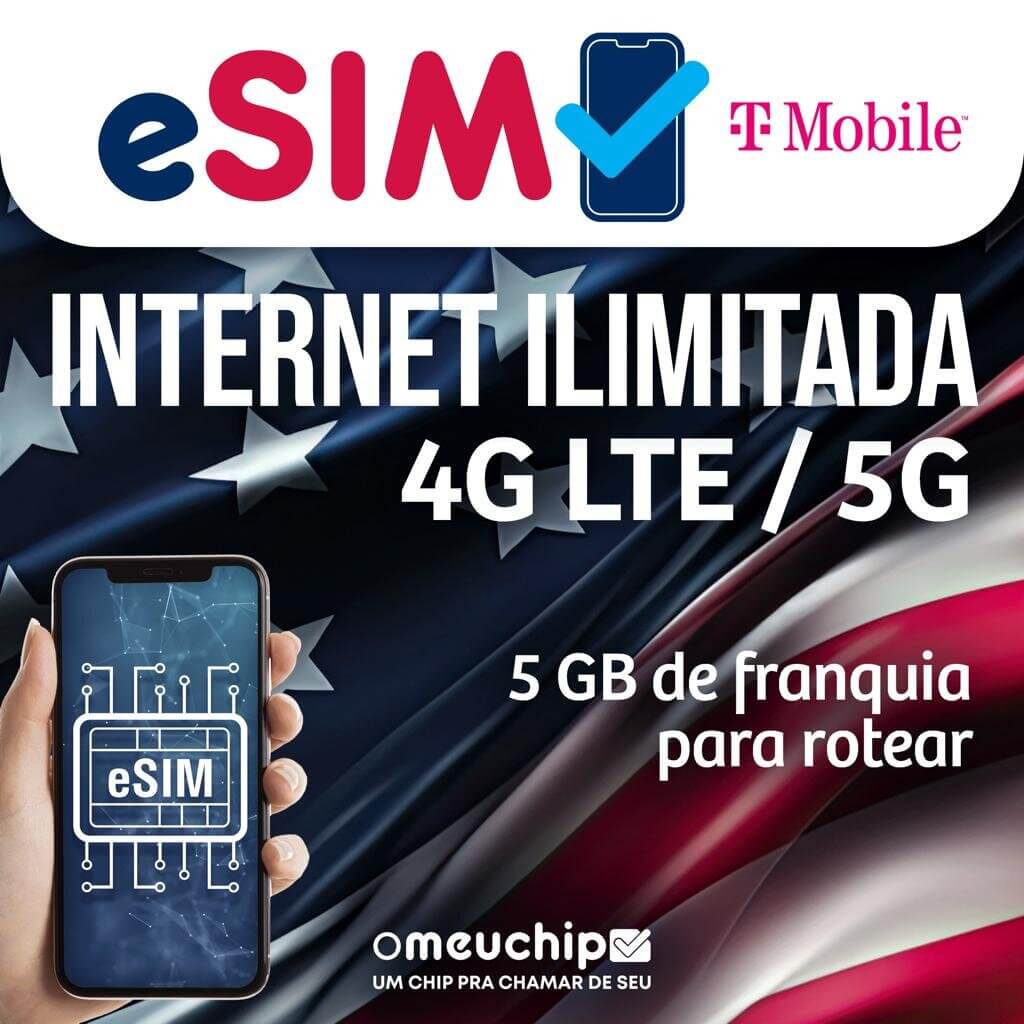 e-SIM Estados Unidos 5G + SEGURO VIAGEM GRÁTIS