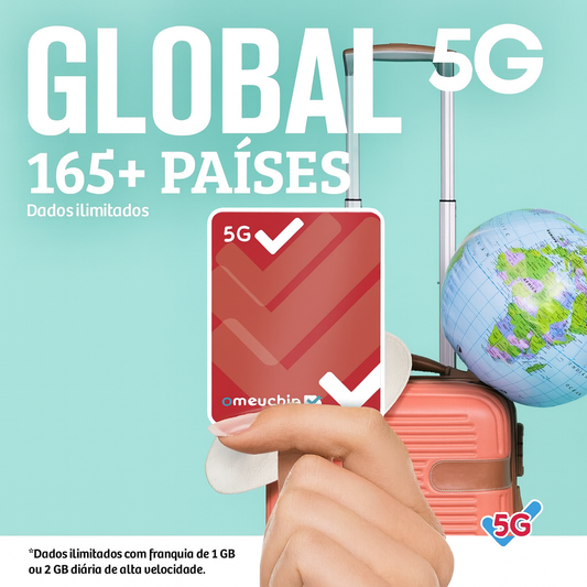 Chip GLOBAL 5G + SEGURO VIAGEM GRÁTIS